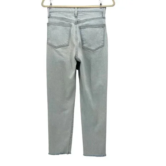 Madewell The Momjean Ripped Raw Hem High Rise Light Denim Mom Jeans Womens 25 - Picture 4 of 9
